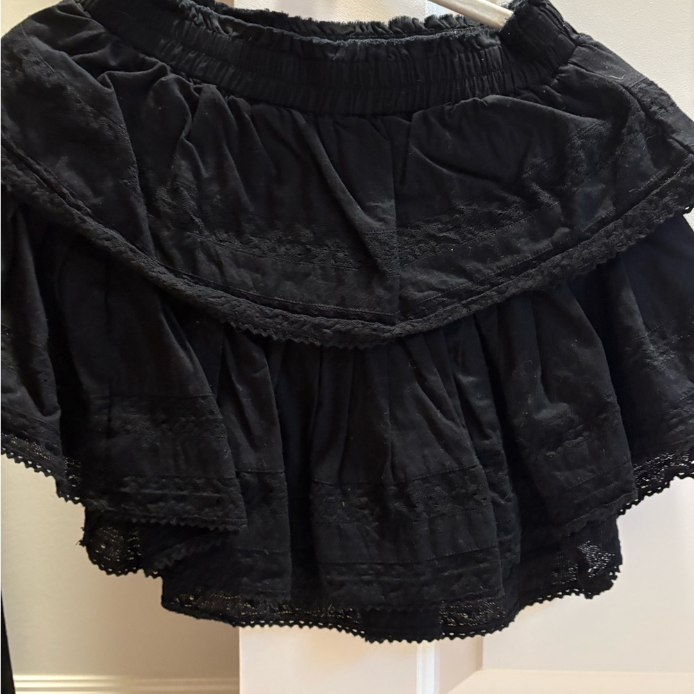 Black Loveshackfancy Mini Skirt